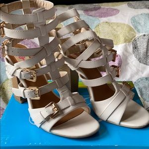 White strappy sandals